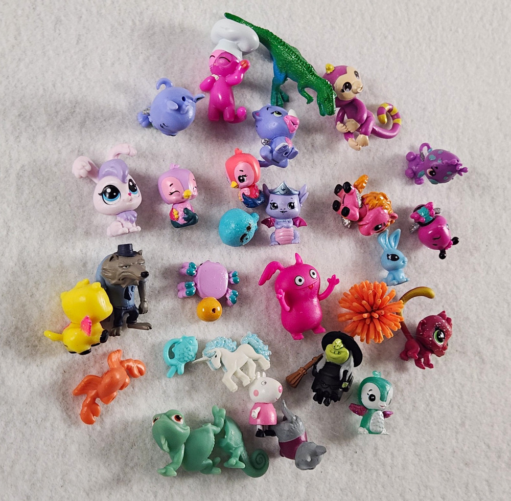 29pc Mixed Mini Figure Toy Lot - Hatchimals CollEGGtibles & More Animal Figures